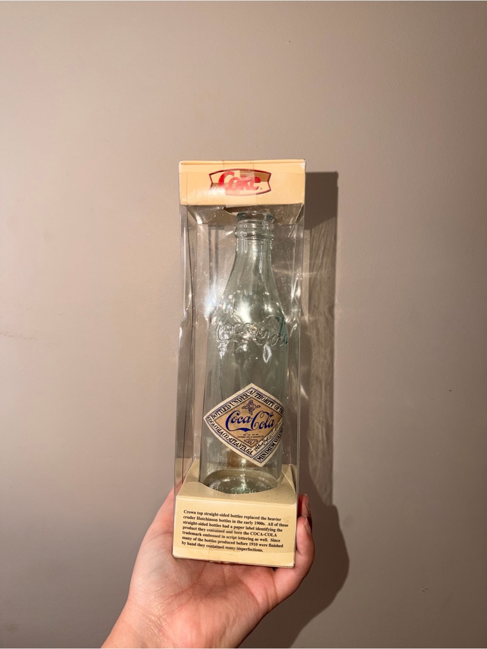 Coca Cola Light Aqua Glass Display Bottle 75th Anniversary Vintage!